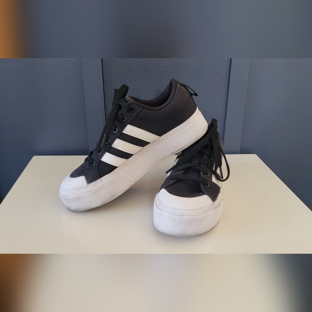 Adidas Bravada 2.0 Black and White Platform Sneakers, Women's 8